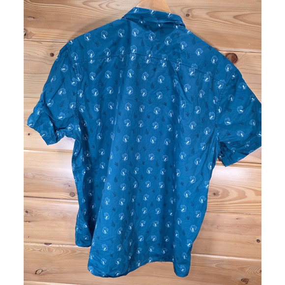 Toppling Goliath Brewing Co Beer Button Shirt Men XL T REX Dinosaur AOP - Picture 3 of 8